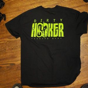 Hooker fishing gear shirt.